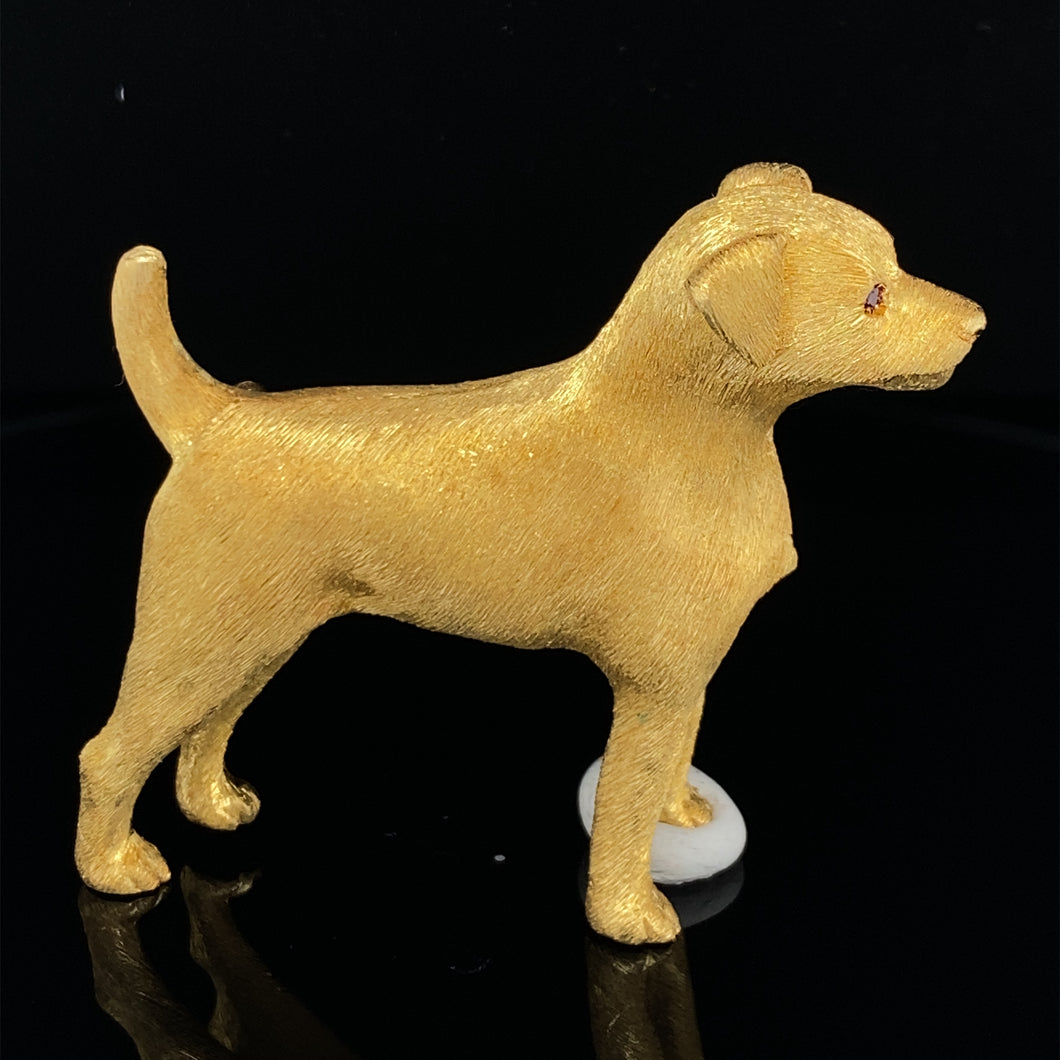 Gold animal Pin brooch Terrier Jack Russel