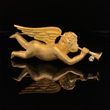 Load image into Gallery viewer, Gold pin brooch angel Gabriel
