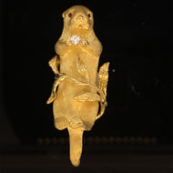 gold animal pin brooch jewelry fish sea otter