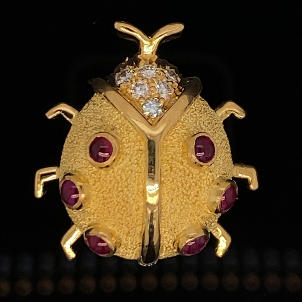 gold animal pin brooch ladybug jewelry