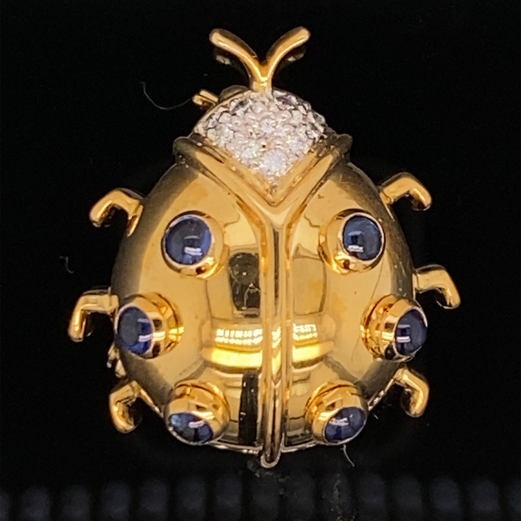 Gold animal pin ladybug brooch jewelry