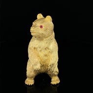 Gold animal pin brooch bear