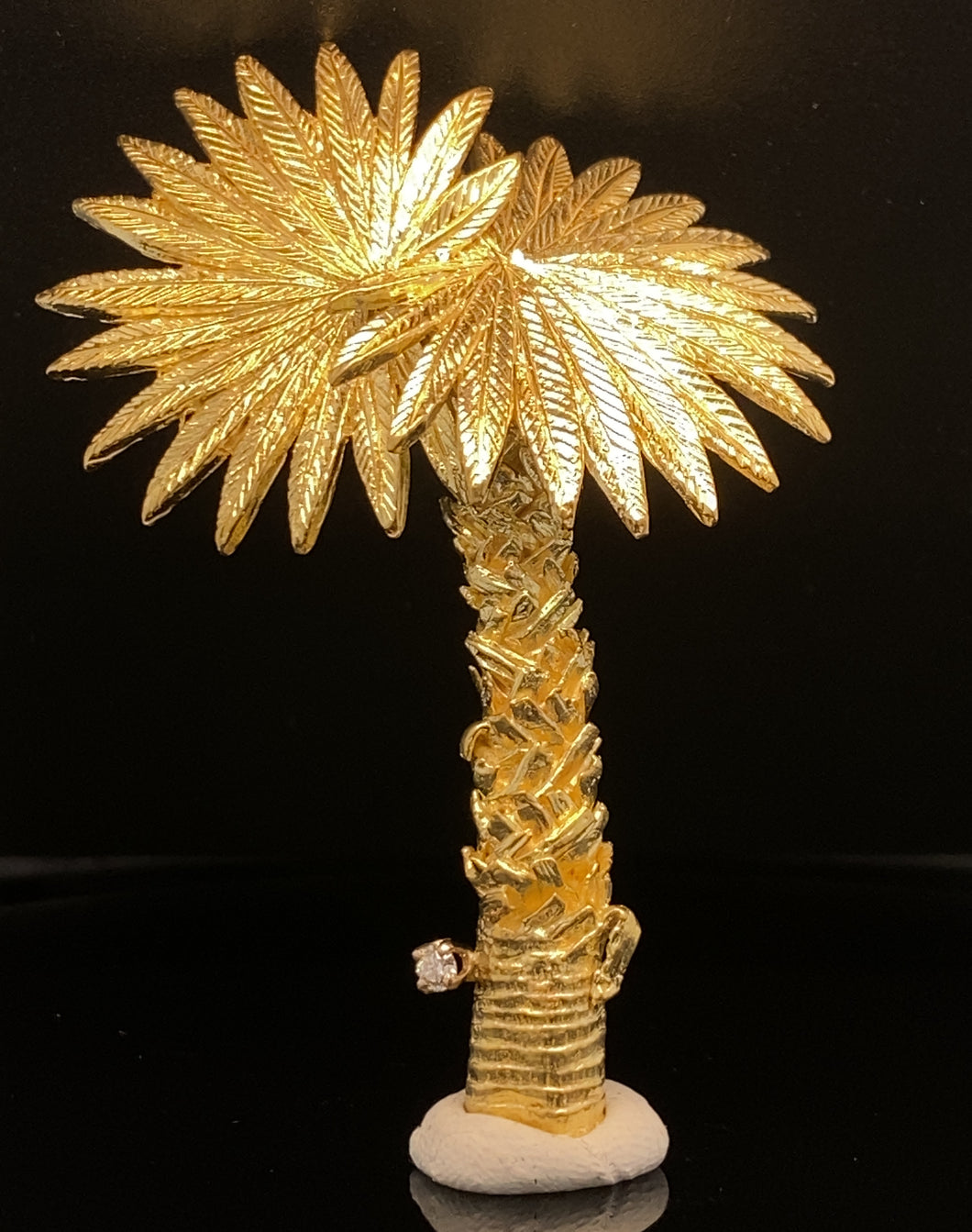 gold pin brooch palm tree jewelry