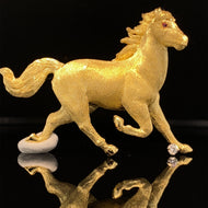 gold animal pin brooch horse jewelry