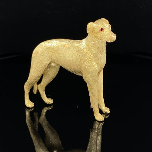 Dog Gold animal pin brooch Greyhound