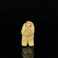 Dog Gold animal pin brooch Maltese