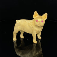 gold animal pin brooch French bulldog