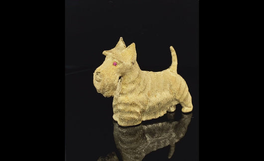 Dog Gold animal pin brooch Schnauzer