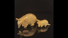 Load and play video in Gallery viewer, gold animal pin brooch armadillo jewelry

