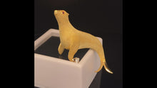 Load and play video in Gallery viewer, gold animal pin brooch jewelry fish seal
