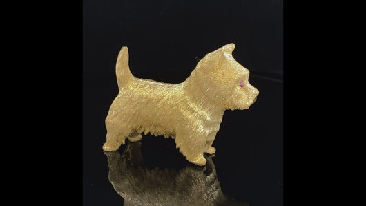 Dog Gold animal pin brooch West Highland Terrier