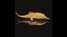 Load and play video in Gallery viewer, gold animal pin brooch jewelry fish porpoise  Edit alt text
