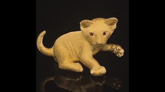 gold animal pin brooch jewelry lion cub