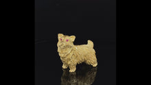Load and play video in Gallery viewer, Dog Gold animal pin brooch Norwich Terrier

