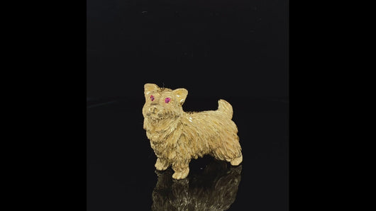 Dog Gold animal pin brooch Norwich Terrier