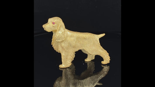 Dog Gold animal pin brooch Spaniel English Springer