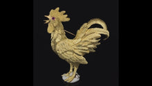 Load and play video in Gallery viewer, Gold animal pin Brooch Rooster
