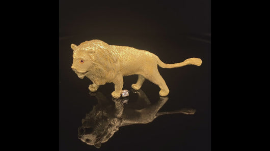 gold animal pin brooch jewelry lion
