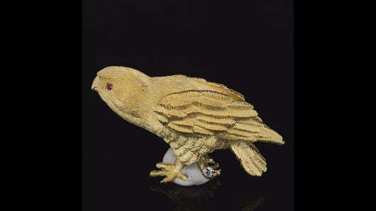 Gold Animal Pin brooch bird hawk