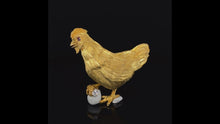 Load and play video in Gallery viewer,  animal Chicken hen gold pin brooch
