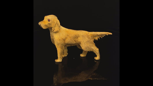 Gold animal pin brooch golden retriever dog