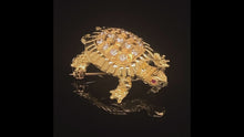 Load and play video in Gallery viewer, gold animal pin brooch jewelry turtle
