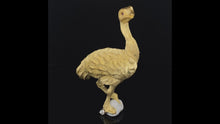 Load and play video in Gallery viewer, Gold animal pin brooch ostrich
