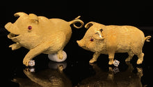 Load image into Gallery viewer, gold animal pin brooch jewelry pig
