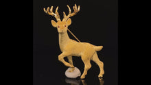 Load and play video in Gallery viewer, gold animal pin brooch deer reindeer jewelry
