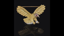 Load and play video in Gallery viewer, Gold animal pin brooch Eagle bird
