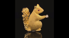Load and play video in Gallery viewer, gold animal pin brooch jewelry squirrel
