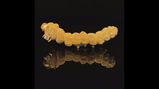 gold animal pin brooch caterpillar jewelry