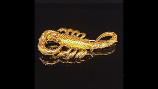 gold animal pin van cleef Arpels zodiac scorpio jewelry brooch