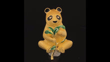 Load and play video in Gallery viewer, gold animal pin brooch panda bear

