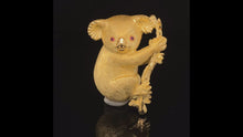 Load and play video in Gallery viewer, gold animal pin brooch koala bear
