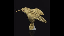 Load and play video in Gallery viewer, Gold animal pin brooch HummingBird
