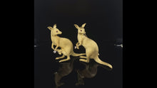 Load and play video in Gallery viewer, Gold animal pin brooch kangaroo
