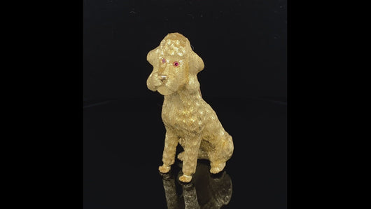 Dog Gold animal pin brooch Poodle