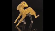 Load and play video in Gallery viewer, gold animal pin brooch LAMB jewelry
