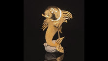 Load and play video in Gallery viewer,  Gold pin brooch jewelry Pisces Fish
