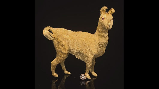gold animal pin brooch jewelry llama