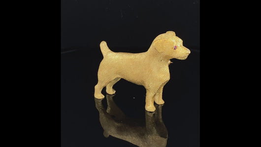 Dog Gold animal pin brooch Jack Russell Terrier