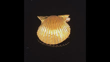 Load and play video in Gallery viewer, gold pin brooch jewelry Scallop
