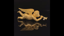 Load and play video in Gallery viewer, Gold pin brooch angel Gabriel
