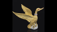 Load and play video in Gallery viewer, Gold animal pin brooch duck mallard bird
