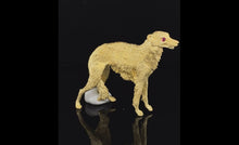 Load and play video in Gallery viewer, Dog Gold animal pin brooch Borzoi
