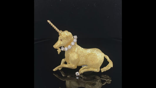 gold animal pin brooch jewelry Unicorn